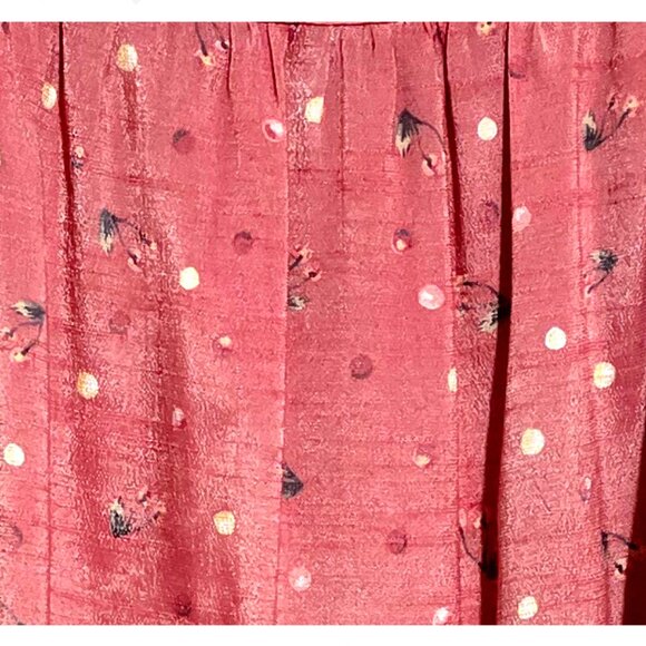 Lauren Conrad Top Sz M glazed sheen pink cherries boho - Picture 4 of 4